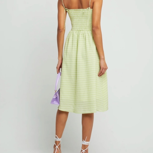 Few Moda Court Green Checkered Sun Dress Size XS - Picture 2 of 7